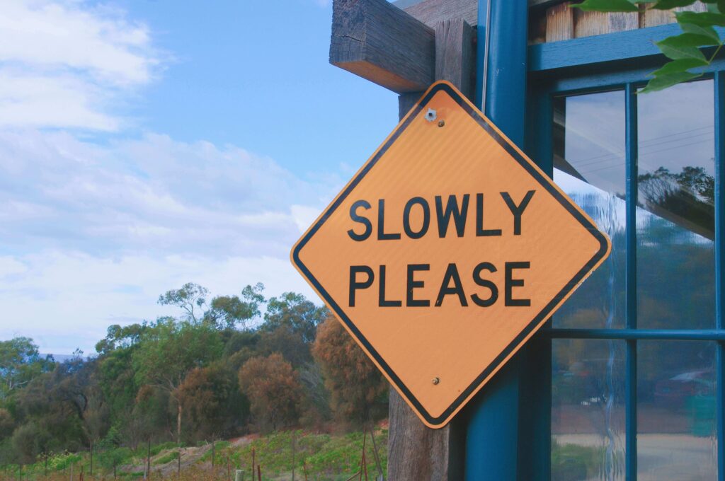 slow down sign